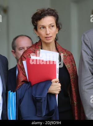 Audrey Azoulay, ministre de la Culture et de la communication, quitte l'Elysée à la suite de la réunion hebdomadaire du cabinet, à Paris, en France, le 28 septembre 2016. Photo de Somer/ABACAPRESS.COM Banque D'Images