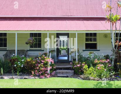 Norfolk Island, Old Bailey Homestead (détail de l'entrée), Pitcairn Settlers Village. Mutinerie du Homestead des descendants de Bounty sur l'île Norfolk. Banque D'Images