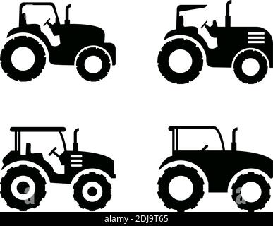 Illustration vectorielle isolée du modèle de conception d'icône de tracteur Illustration de Vecteur