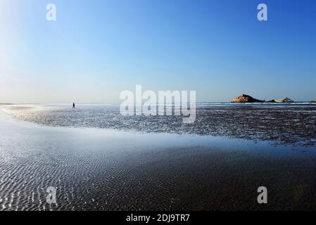 Plage Al Sawadi en Oman. Banque D'Images