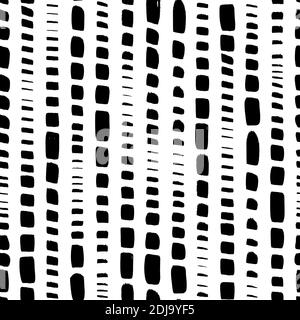 Lignes pointillées dessinées à la main, motif vectoriel sans couture. Illustration de Vecteur