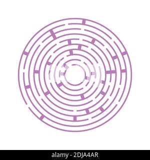 Labyrinthe rond abstrait. Un jeu éducatif pour les enfants et les adultes. Illustration vectorielle plate simple isolée sur fond blanc Illustration de Vecteur