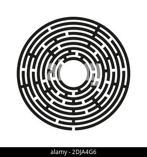 Labyrinthe rond abstrait. Un jeu éducatif pour les enfants et les adultes. Illustration vectorielle plate simple isolée sur fond blanc Illustration de Vecteur