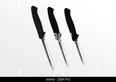 Ensemble de couteaux de cuisine utilisation pour la cuisine, coupe de couteau tranchant, ustensiles de cuisine. Banque D'Images