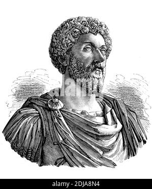 Antoninus Pie, 19 septembre 86 - 7 mars 161, empereur romain du 10 juillet 138 à sa mort / Antoninus Pie, 19. Du 86 au 7 septembre. März 161, vom 10. Juli 138 bis zu seinem Tod römischer Kaiser, Historisch, historique, numérique reproduction améliorée d'un original du 19ème siècle / digitale Reproduktion einer Originalvorlage aus dem 19. Jahrhundert, Banque D'Images