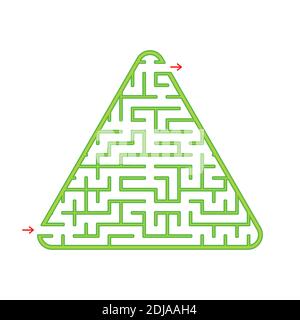 Labyrinthe triangulaire de couleur. Un jeu intéressant et utile pour les enfants. Illustration vectorielle plate simple sur un fond blanc Illustration de Vecteur