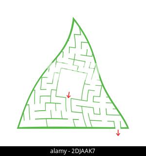 Labyrinthe triangulaire de couleur. Un jeu intéressant et utile pour les enfants. Illustration vectorielle plate simple sur un fond blanc Illustration de Vecteur