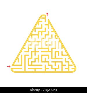 Labyrinthe triangulaire de couleur. Un jeu intéressant et utile pour les enfants. Illustration vectorielle plate simple sur un fond blanc Illustration de Vecteur