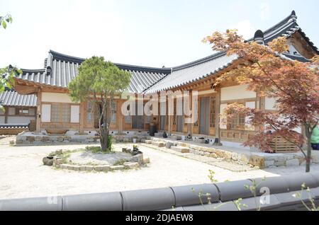 Maisons traditionnelles coréennes à Gyeongju Banque D'Images