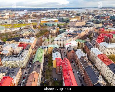 Vue aérienne du centre-ville d'Helsinki, Finlande Banque D'Images