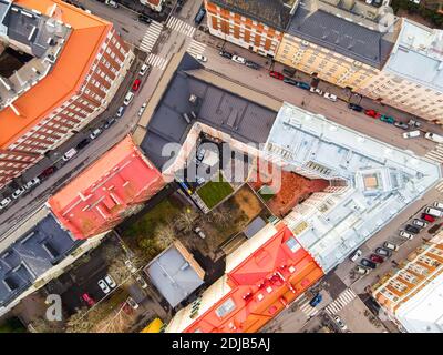 Vue aérienne du centre-ville d'Helsinki, Finlande Banque D'Images