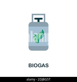 Icône de plan de biogaz. Un élément simple de la collection Save the World. Icône Creative Biogas pour la conception Web, les modèles, les infographies et plus encore Illustration de Vecteur