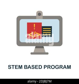 Icône plate de programme basé sur STEM. Élément simple couleur de la collection STEM Education. Icône Creative Stem Based Program pour la conception Web, les modèles Illustration de Vecteur