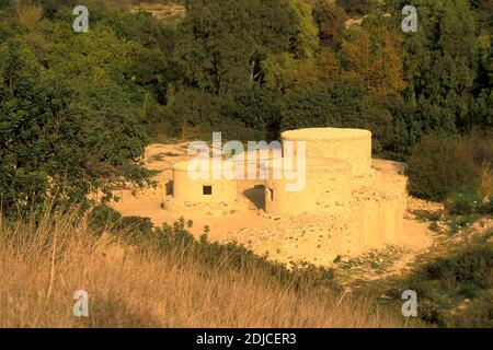 La viallge néolithique de Choirokoitia près de la ville de Larnaka dans le sud de Chypre. Chypre, Larnaka, novembre 2001 Banque D'Images