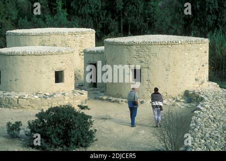 La viallge néolithique de Choirokoitia près de la ville de Larnaka dans le sud de Chypre. Chypre, Larnaka, novembre 2001 Banque D'Images