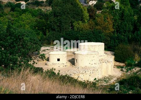 La viallge néolithique de Choirokoitia près de la ville de Larnaka dans le sud de Chypre. Chypre, Larnaka, novembre 2001 Banque D'Images