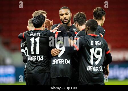 Torjubel : Jonathan Tah (Leverkusen), Nadiem Amiri (Leverkusen), Florian Wirtz (Leverkusen), Leon Patrick Bailey (Leverkusen), Bayer Leverkusen - 1899 Banque D'Images