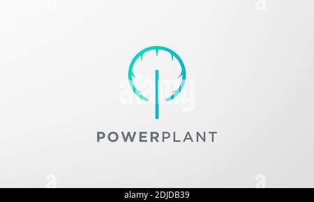 logo power leaf plant de forme moderne et minimaliste Illustration de Vecteur