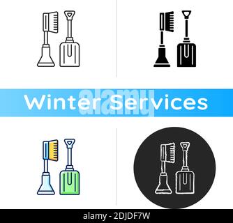 Icône des outils de déneigement Illustration de Vecteur