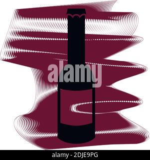 Icône de bouteille de bière d'un ensemble. Icône sur les ondulations vinous isolées sur fond blanc. SPE 10. Illustration de Vecteur