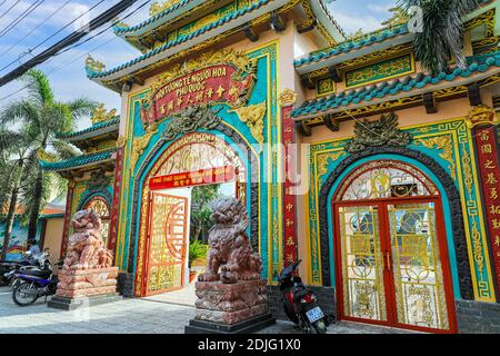 Hoi Tuong te Nguoi Hoa Temple bouddhiste chinois, Phu Quoc, Vietnam, Indochine, Asie du Sud-est, Asie. Banque D'Images