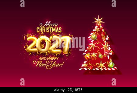 Bonne année 2021, couverture de vacances festive. Illustration vectorielle Illustration de Vecteur