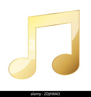 Icône de note de musique. Icône de note de musique dorée. Illustration vectorielle. Symbole doré de note de musique Illustration de Vecteur