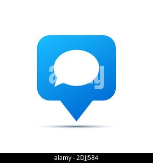 Icône tendance bleu vif pour les réseaux sociaux. Commentez le piktogramme sur le blanc Illustration de Vecteur