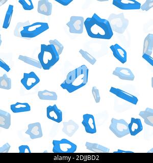 Pluie de bleu vif aime le motif sur blanc Illustration de Vecteur