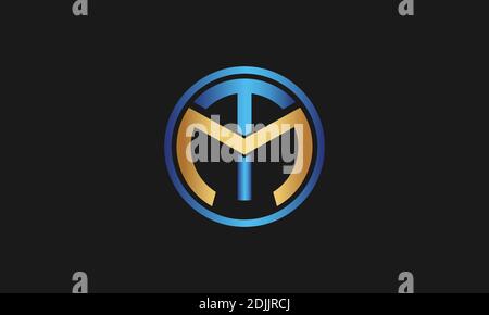 T , M , TM , logo lettre MT et logo monogramme. Lettre initiale tm/mt logotype nom de la société design. Illustration de Vecteur