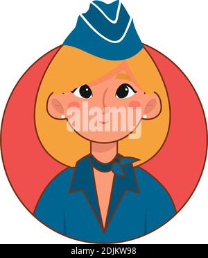 Femme hôtesse isolée professions icône emploi logo- Vector Illustration de Vecteur