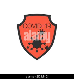 Bannière Web de vecteur de protection contre les virus, modèle de page de site Web. Chine épidémie du coronavirus de Wuhan. Bouclier de style polygonal avec protection contre les bactéries, cor Illustration de Vecteur