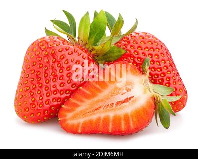Chemin de fraises isolated on white Banque D'Images