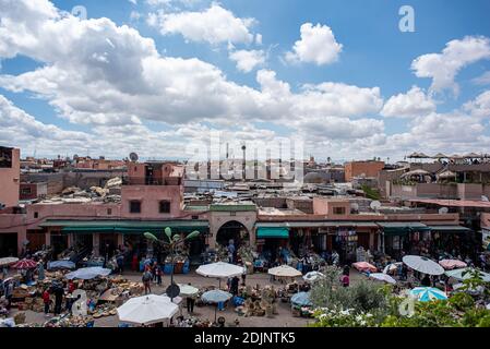 Marrakech, Morroco, Afrique - 30 avril 2019 : toits de Marrakech Banque D'Images