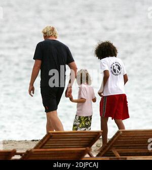 Exclusif !! Boris Becker, joueur de tennis, passe un peu de temps à Miami Beach avec ses fils Noah et Elias, 9 heures sur 24, 4/06 jours sur 7 Banque D'Images