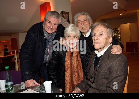 Nicole Croisille, Claude Lelouch, Francis Lai, Jean-Louis Trintignant, assistant à la projection de l'un Homme et une femme pour son 50e anniversaire à l'Arlequin le 6 novembre 2016 à Paris, France. Photo d'Alban Wyters/ABACAPRESS.COM Banque D'Images