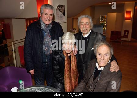 Nicole Croisille, Claude Lelouch, Francis Lai, Jean-Louis Trintignant, assistant à la projection de l'un Homme et une femme pour son 50e anniversaire à l'Arlequin le 6 novembre 2016 à Paris, France. Photo d'Alban Wyters/ABACAPRESS.COM Banque D'Images