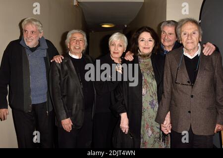 Anouk Aimee, Pierre Barouh, Nicole Croisille, Claude Lelouch, Francis Lai, Jean-Louis Trintignant, assistant à la projection de l'un Homme et une femme pour son 50e anniversaire à l'Arlequin le 6 novembre 2016 à Paris, France. Photo d'Alban Wyters/ABACAPRESS.COM Banque D'Images