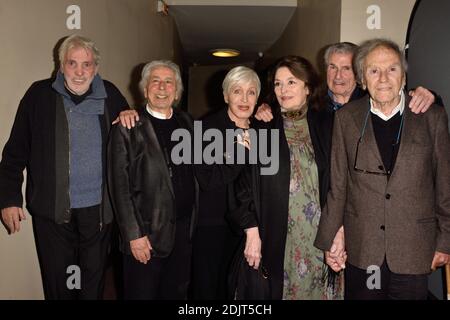 Anouk Aimee, Pierre Barouh, Nicole Croisille, Claude Lelouch, Francis Lai, Jean-Louis Trintignant, assistant à la projection de l'un Homme et une femme pour son 50e anniversaire à l'Arlequin le 6 novembre 2016 à Paris, France. Photo d'Alban Wyters/ABACAPRESS.COM Banque D'Images