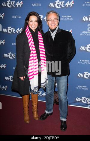 Marie Fugain et Laurent Petitguillaume arrivent au photocall du spectacle musical un ETE 44 au Comedia a Paris, France le 9 novembre 2016. Photo de Nasser Berzane/ABACAPRESS.COM Banque D'Images