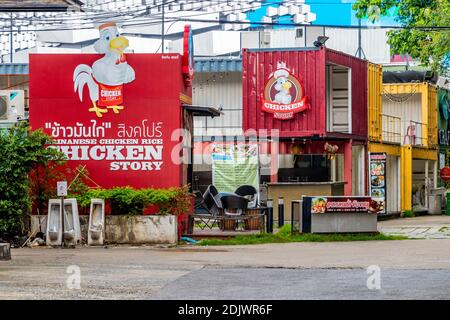 Chicken Story Restaurant cuisine thaï à Huai Khwang Bangkok Thaïlande. Banque D'Images