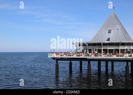 Allemagne, Mer Baltique, Mecklembourg-Poméranie occidentale, Ile d'Usedom, Heringsdorf, jetée Banque D'Images