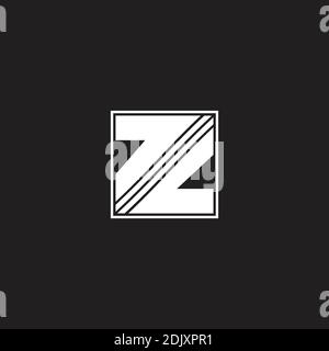 lettre abstraite z en face de la flèche carrée du logo vecteur Illustration de Vecteur