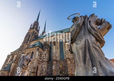 Brno (Brünn), Cathédrale Saint-Pierre et Paul dans la vieille ville, Jihomoravsky, Südmähren, Moravie du Sud, Tchèque Banque D'Images