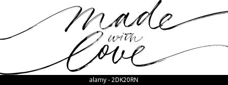 Fabriqué avec des lettres d'amour pour les articles fabriqués à la main. Illustration de Vecteur