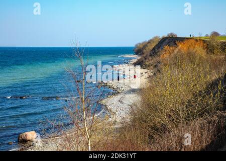 Allemagne, Schleswig-Holstein, Ostseebad Niendor, Brodtener Steep Bank, plage sans tourisme (Corona) Banque D'Images