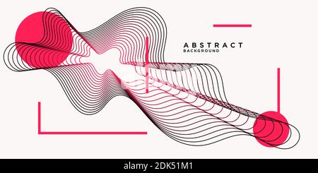 Arrière-plan abstrait avec ondes linéaires dynamiques. Illustration vectorielle de style minimaliste plat Illustration de Vecteur