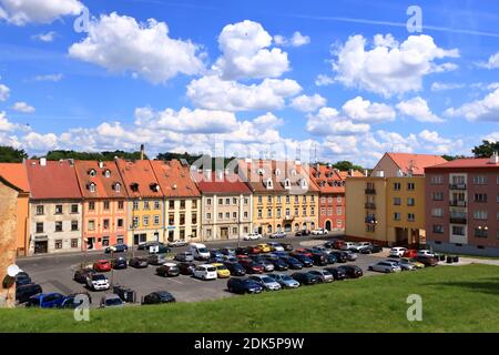 Juillet 14 2020 Chebb/Eger en République tchèque: Groupe de maisons médiévales près de la place du marché avec des maisons à colombages Banque D'Images