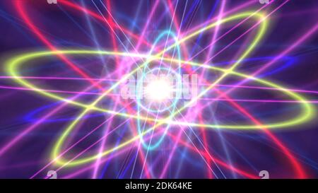 Structure à atome lumineux avec anneau laser lumineux Banque D'Images