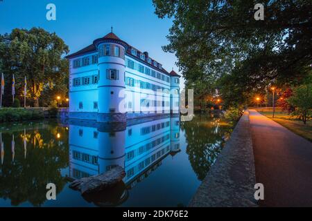 Allemagne, Bade-Wurtemberg, Bad Rappenau. Château amarré Banque D'Images